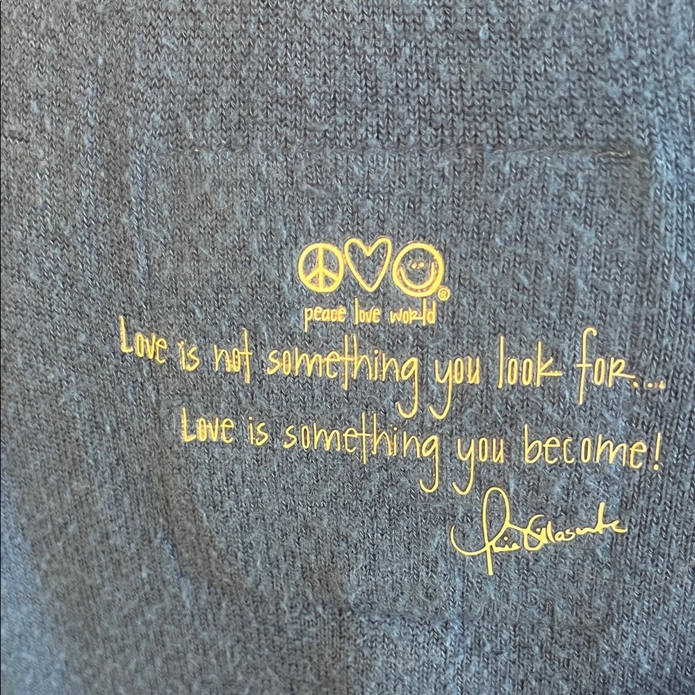 Peace Love World Blue Long Sleeve Tee - Picture 3 of 4